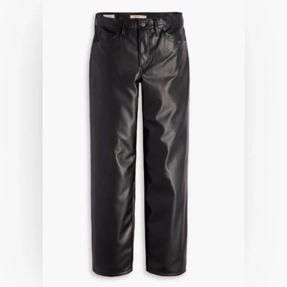 Levi’s FAUX LEATHER BAGGY DAD WOMEN'S PANTS - Picture 3 of 15